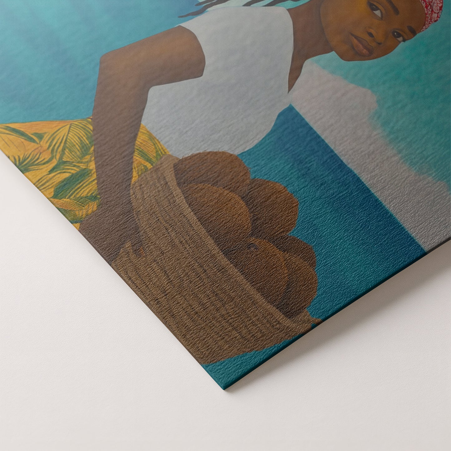 Black Girl Beach Portrait Black children wall art artwork by MoomZee Artwork