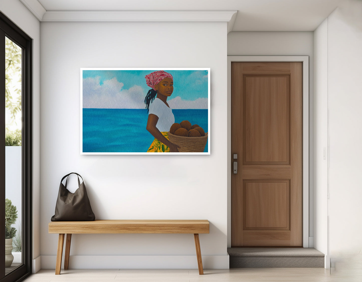Black Girl Beach Portrait Black children wall art home decor view