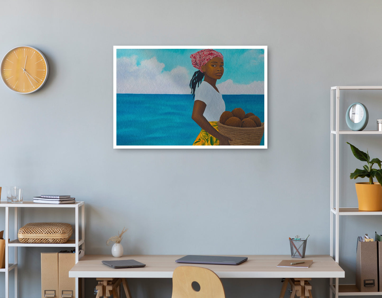 Black Girl Beach Portrait Black children wall art print view
