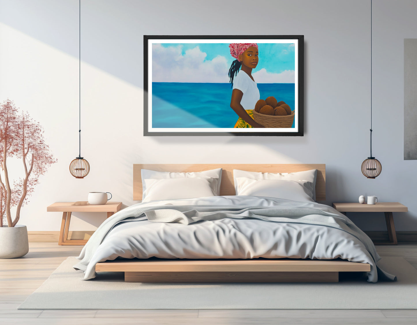 Black Girl Beach Portrait Black children wall art view 69