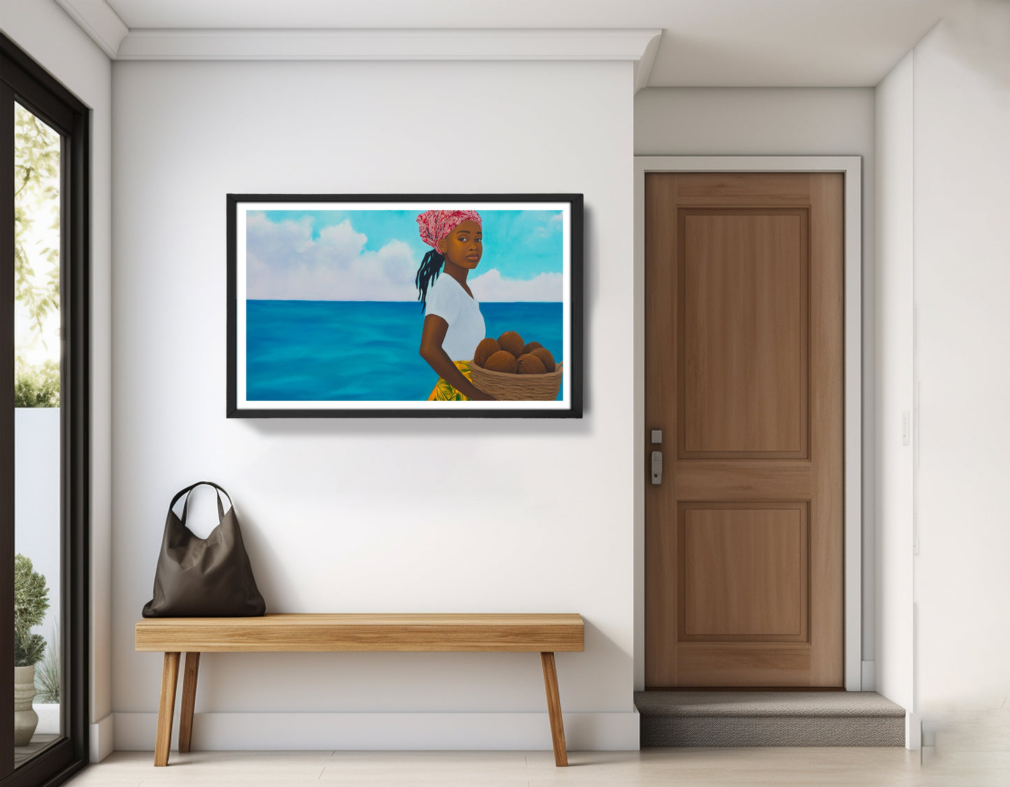 Black Girl Beach Portrait Black children wall art view 71