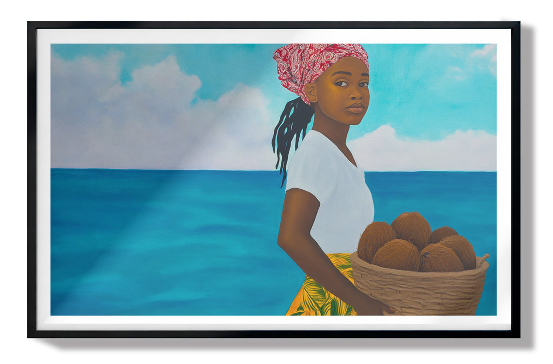 Black Girl Beach Portrait Black children wall art view 67
