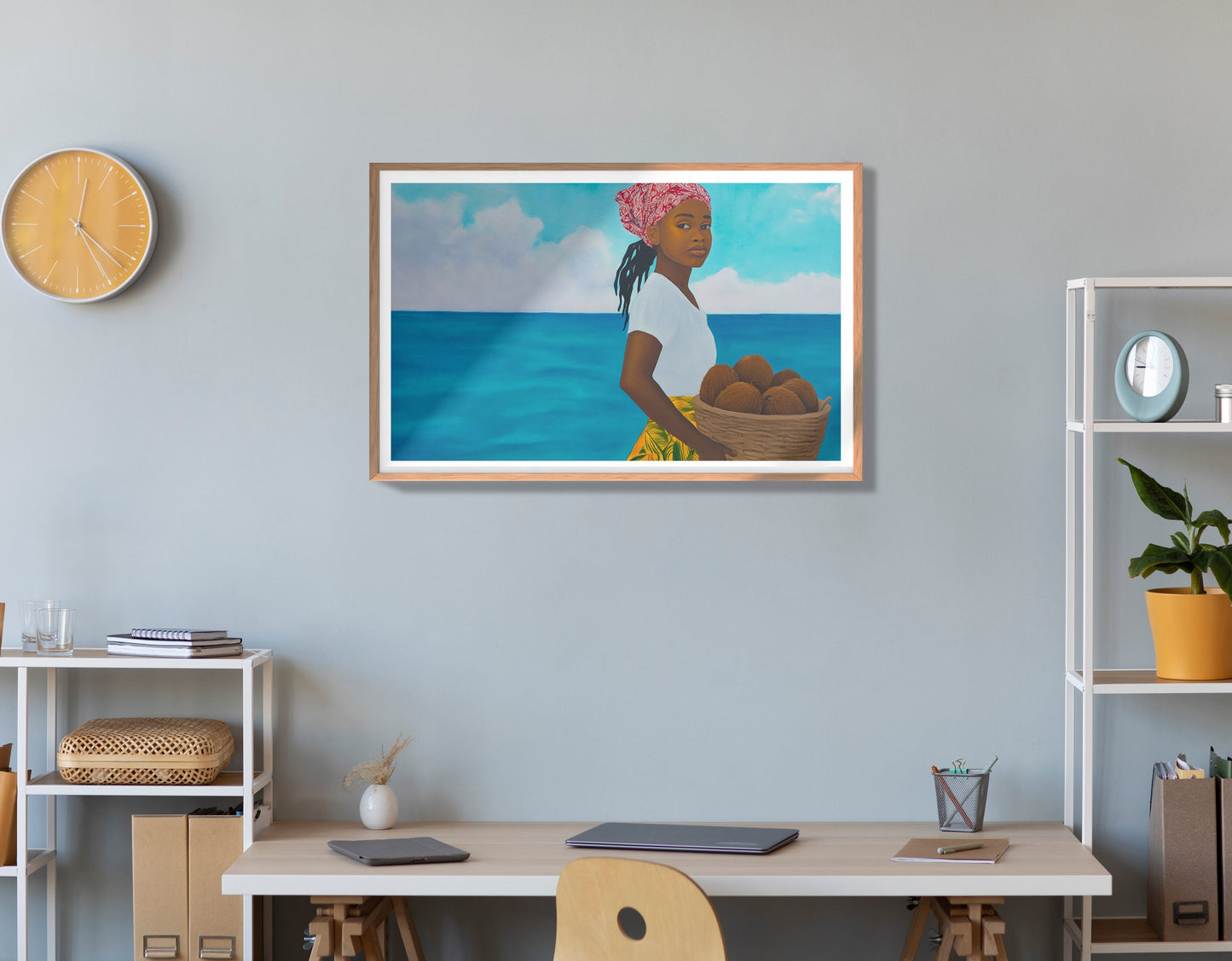 Black Girl Beach Portrait Black children wall art view 84