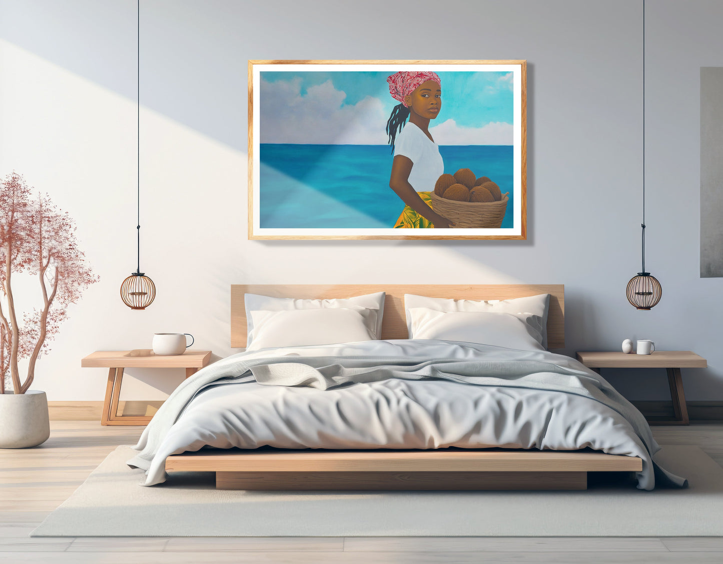 Black Girl Beach Portrait Black children wall art view 75