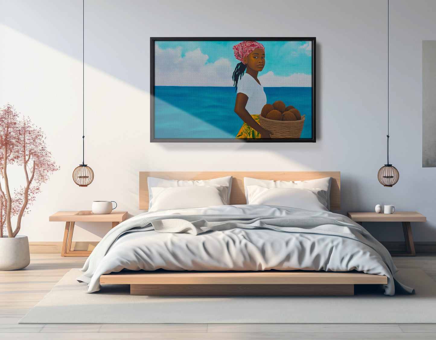 Black Girl Beach Portrait Black children wall art view 27