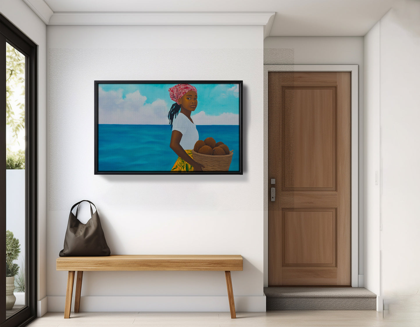 Black Girl Beach Portrait Black children wall art view 29