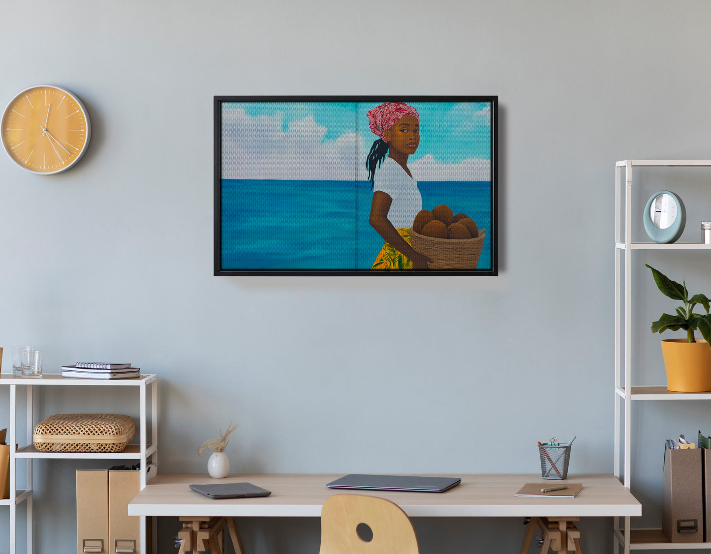 Black Girl Beach Portrait Black children wall art view 30