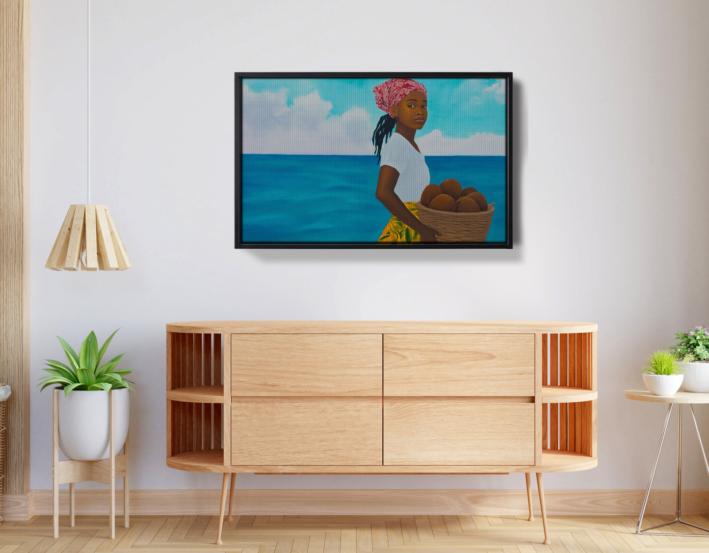 Black Girl Beach Portrait Black children wall art view 26