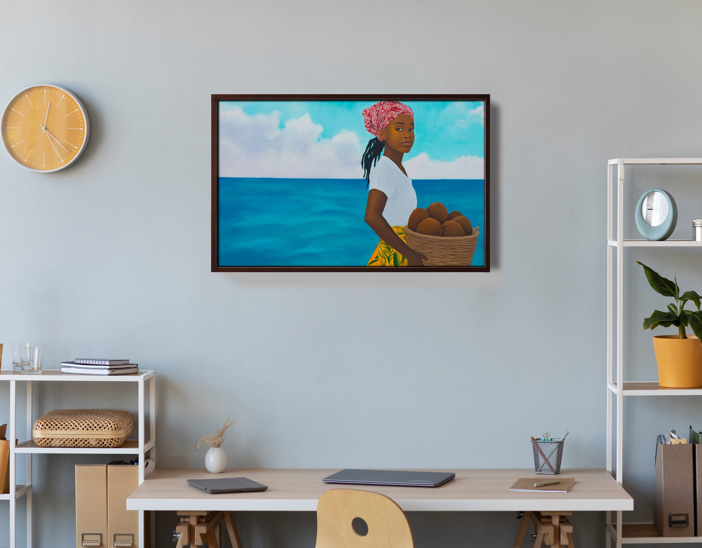 Black Girl Beach Portrait Black children wall art view 36