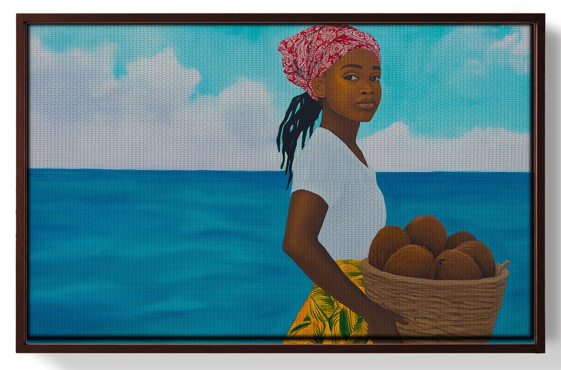 Black Girl Beach Portrait Black children wall art view 31