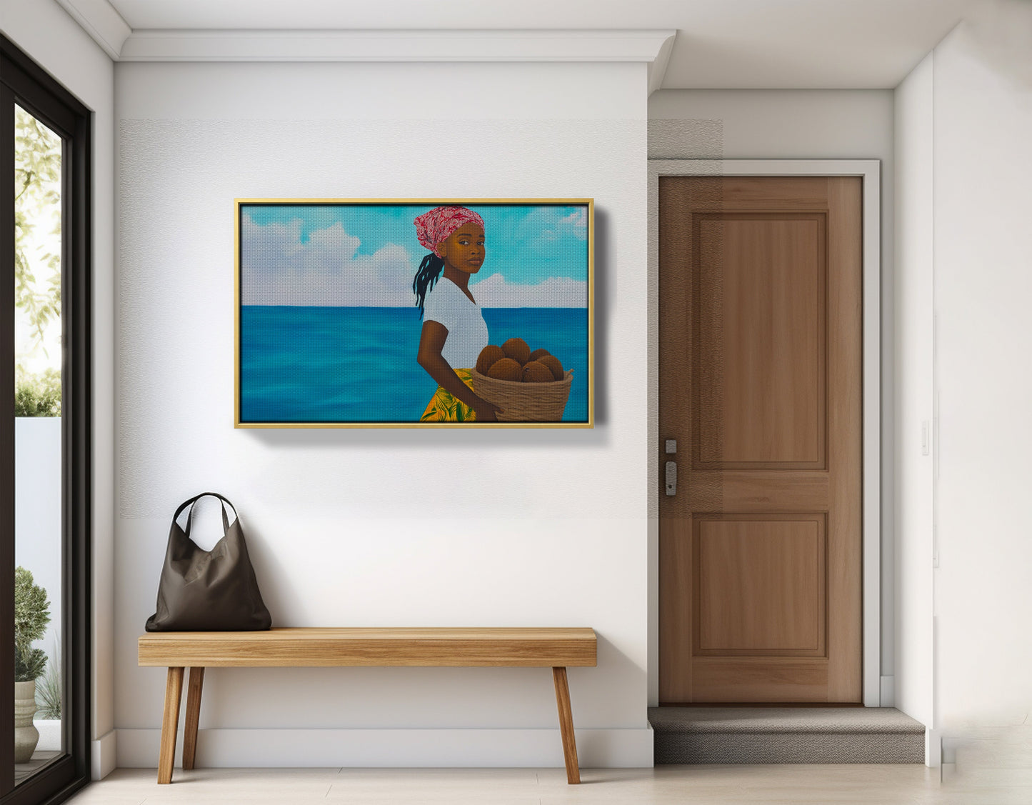 Black Girl Beach Portrait Black children wall art view 41