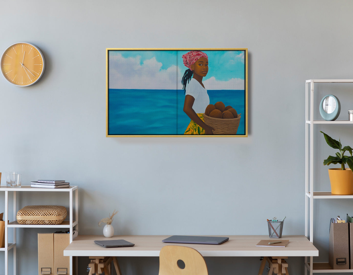 Black Girl Beach Portrait Black children wall art view 42