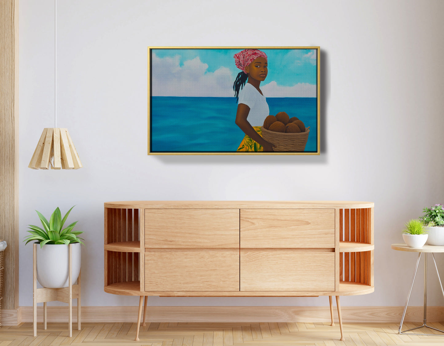 Black Girl Beach Portrait Black children wall art view 38