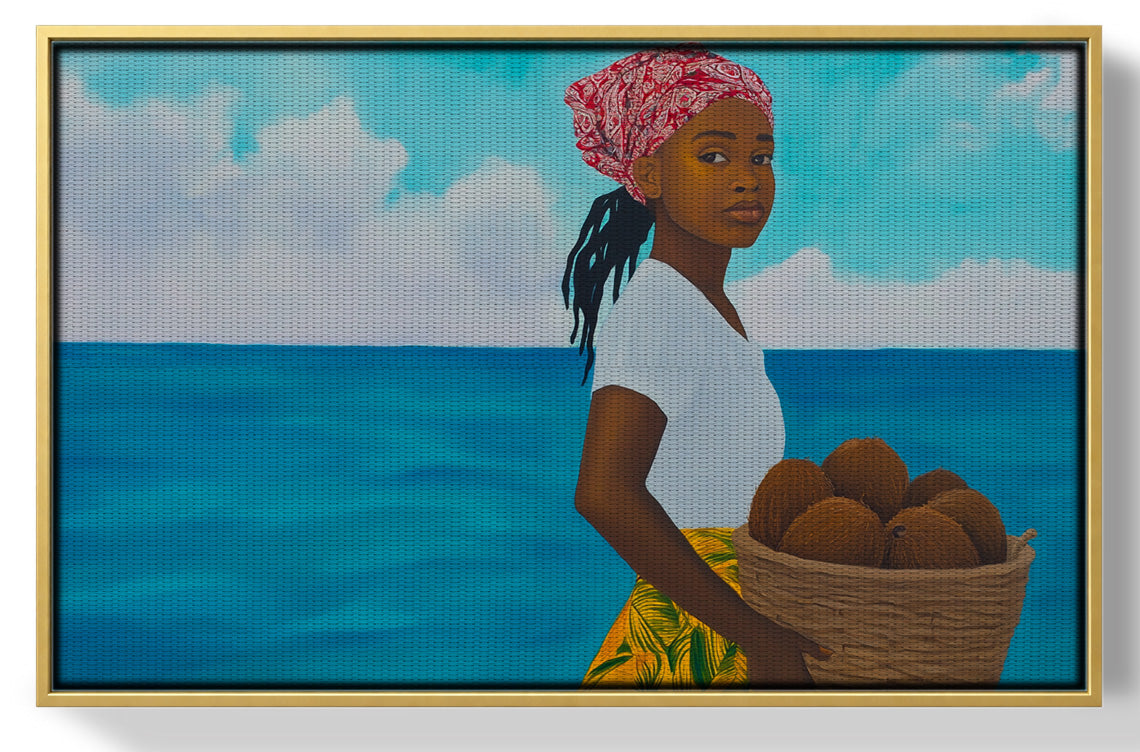Black Girl Beach Portrait Black children wall art view 37