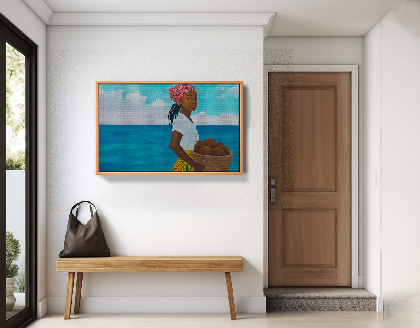 Black Girl Beach Portrait Black children wall art view 47