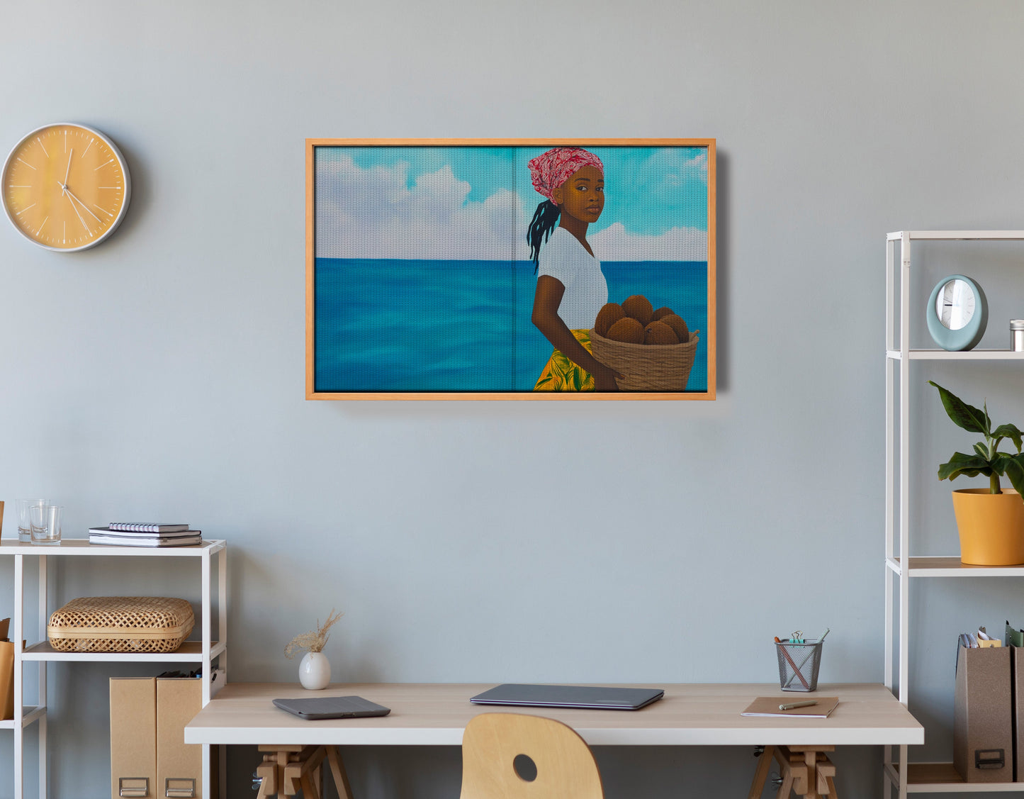 Black Girl Beach Portrait Black children wall art view 48