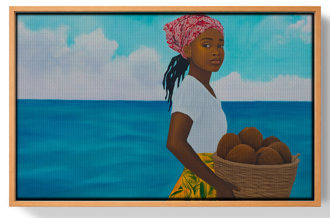 Black Girl Beach Portrait Black children wall art view 43
