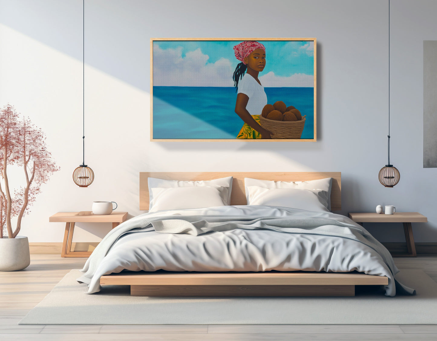 Black Girl Beach Portrait Black children wall art view 51