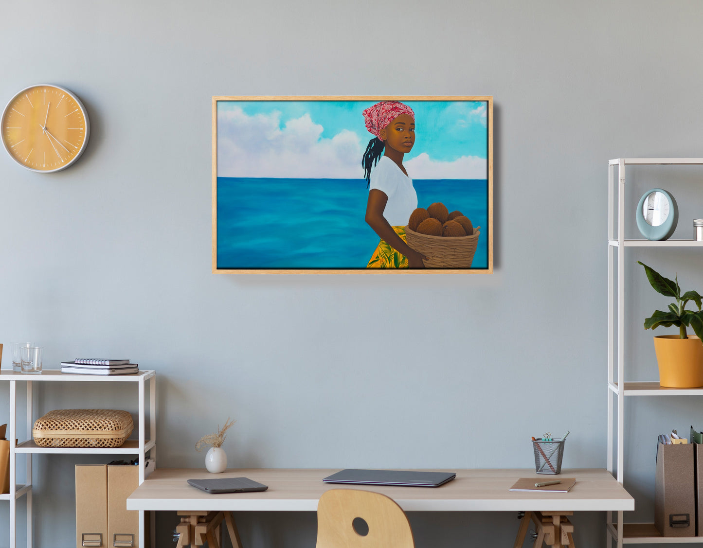 Black Girl Beach Portrait Black children wall art view 54