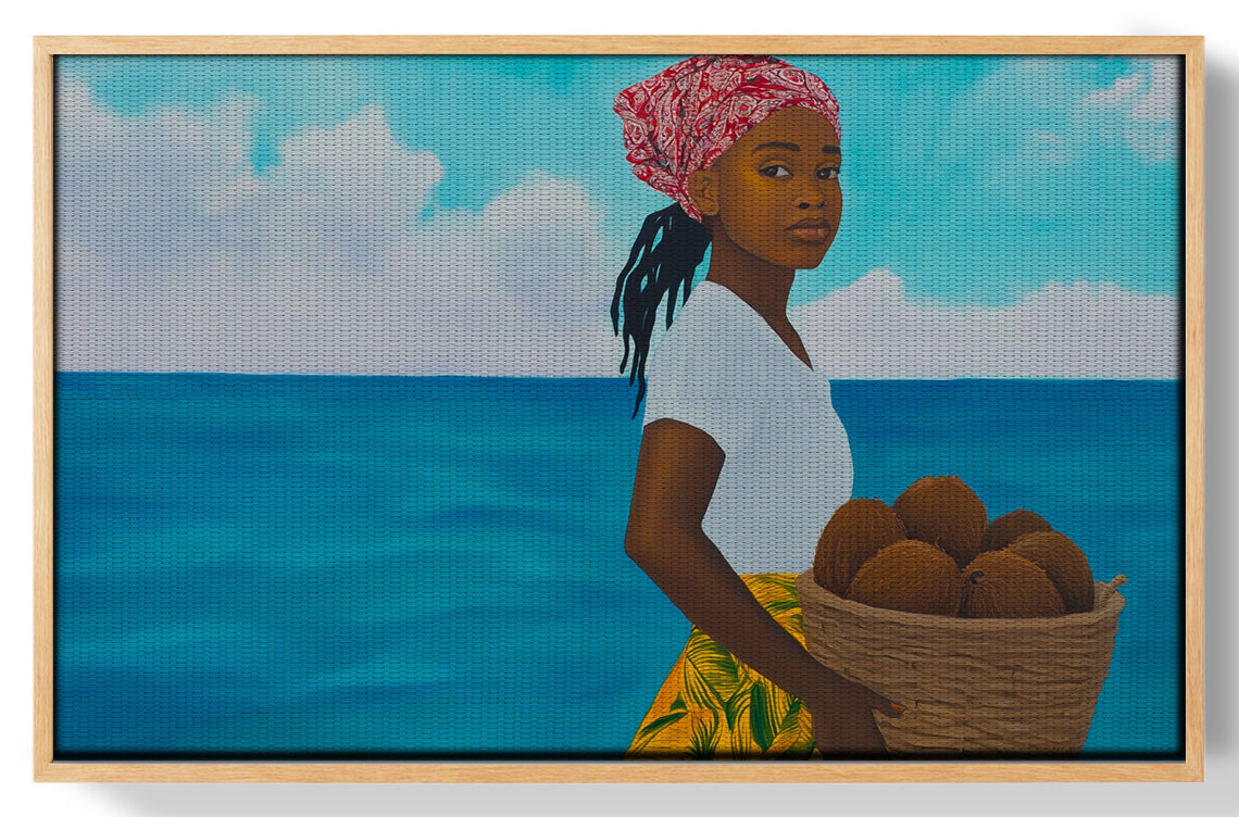Black Girl Beach Portrait Black children wall art view 49