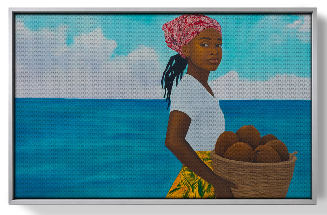 Black Girl Beach Portrait Black children wall art view 55