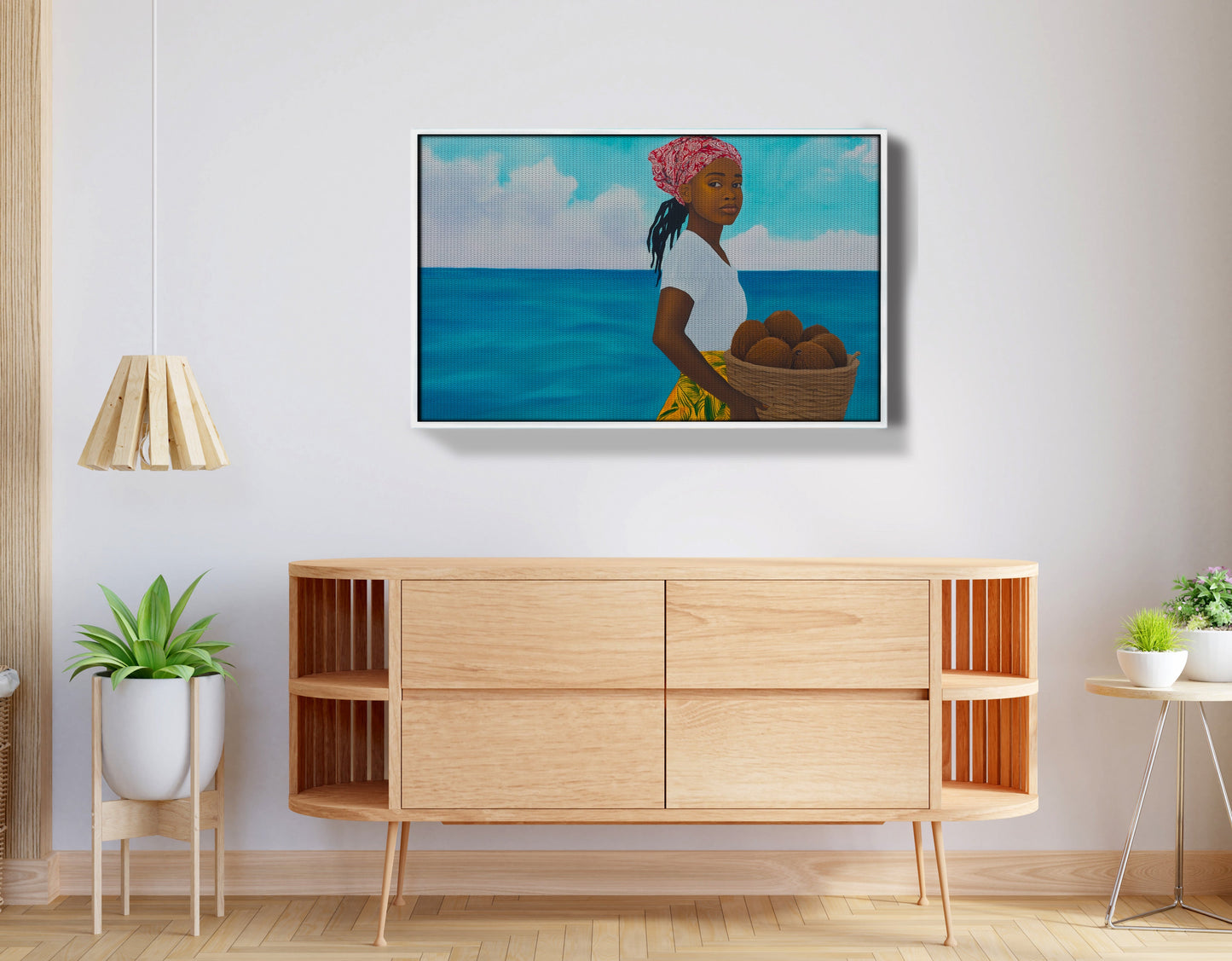 Black Girl Beach Portrait Black children wall art view 62