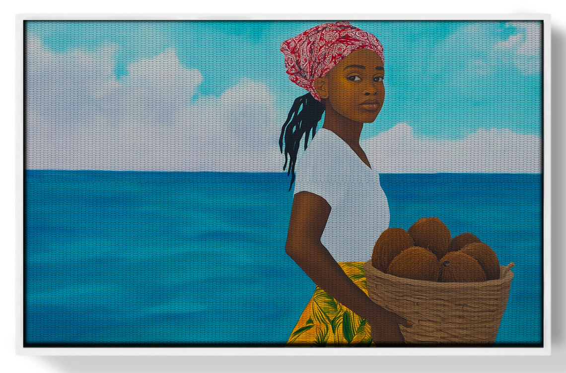 Black Girl Beach Portrait Black children wall art view 61
