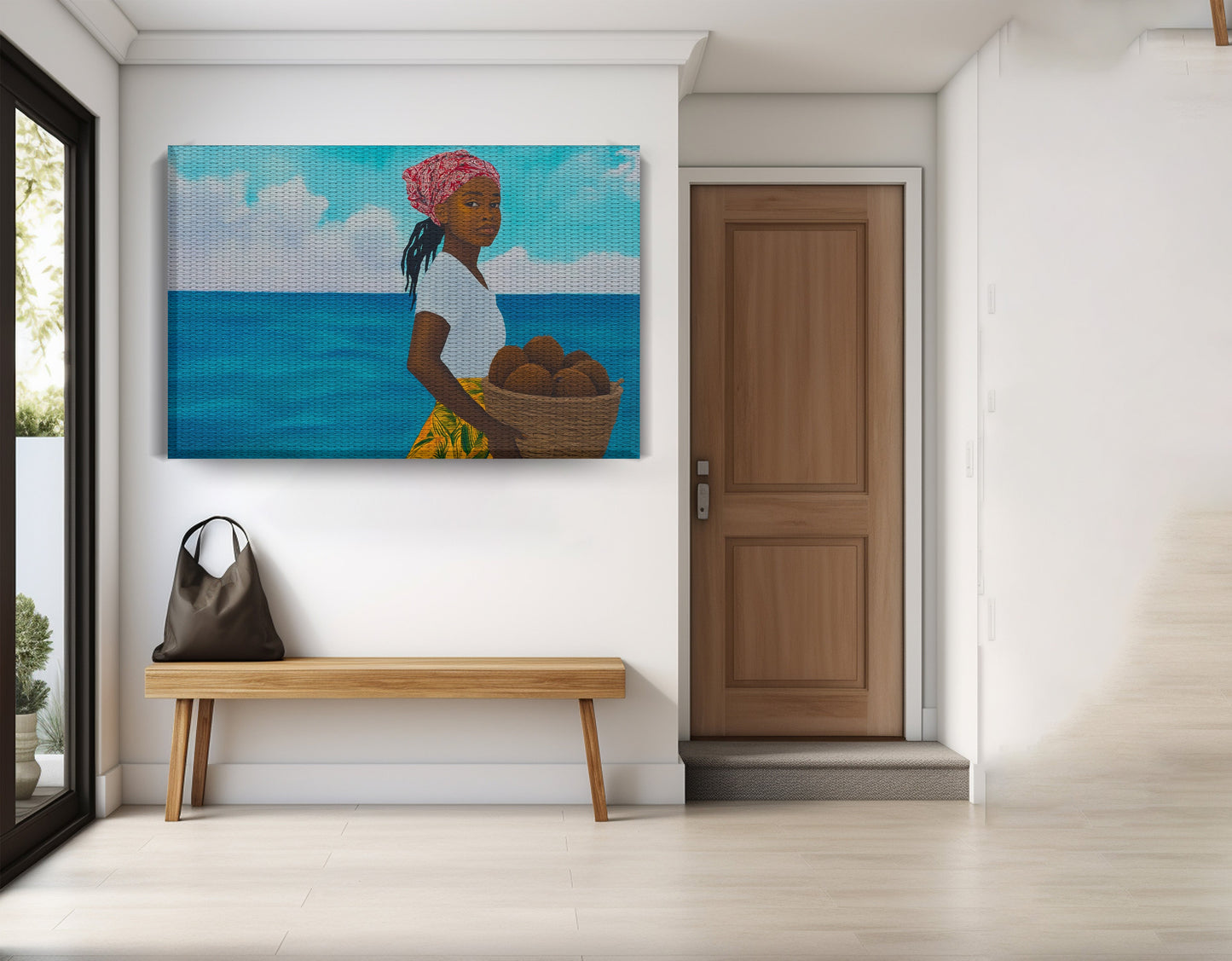 Black Girl Beach Portrait Black children wall art view 17