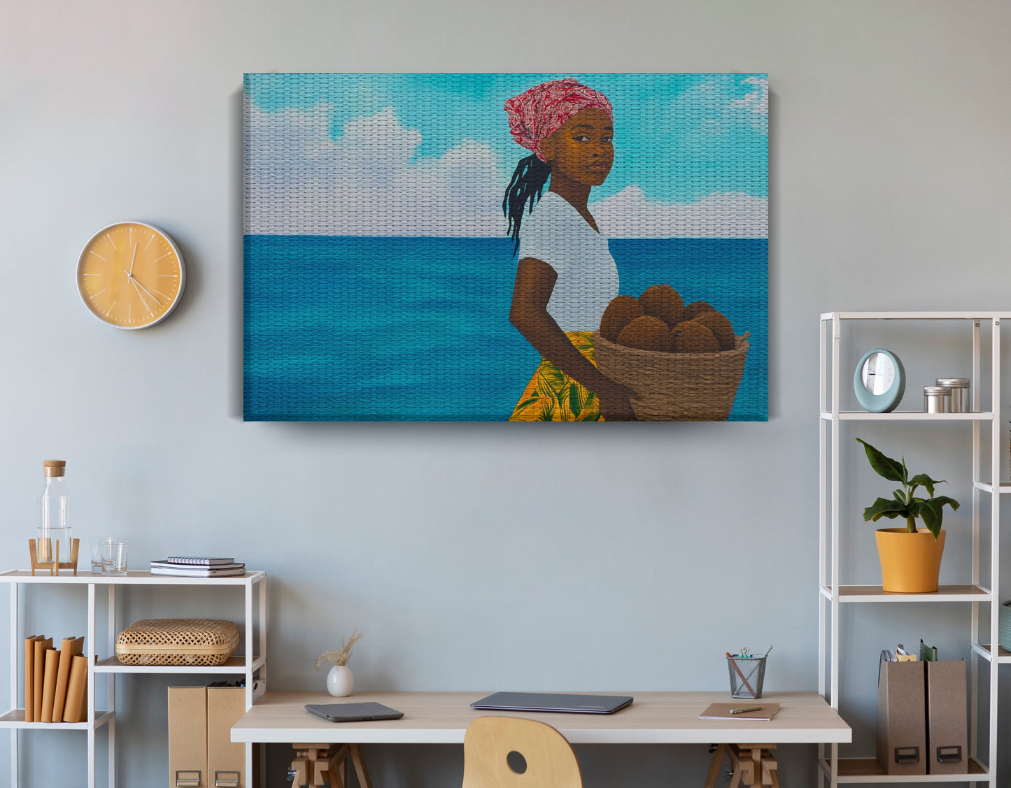 Black Girl Beach Portrait Black children wall art view 18