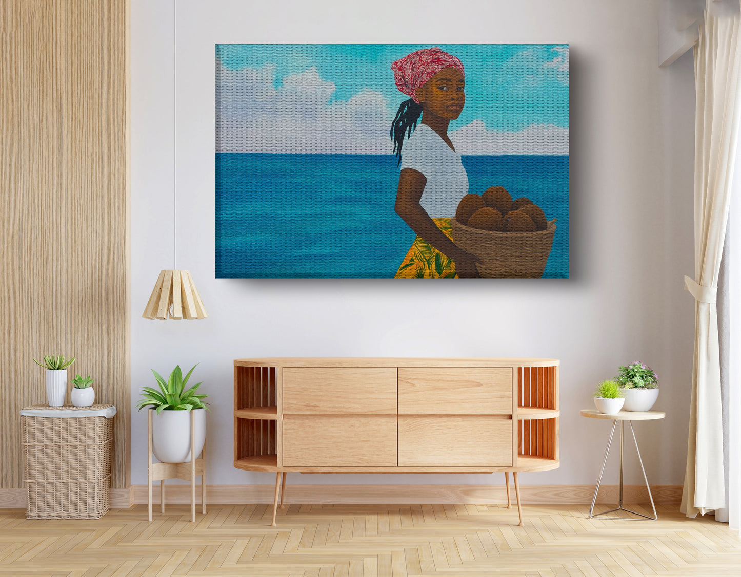 Black Girl Beach Portrait Black children wall art view 14