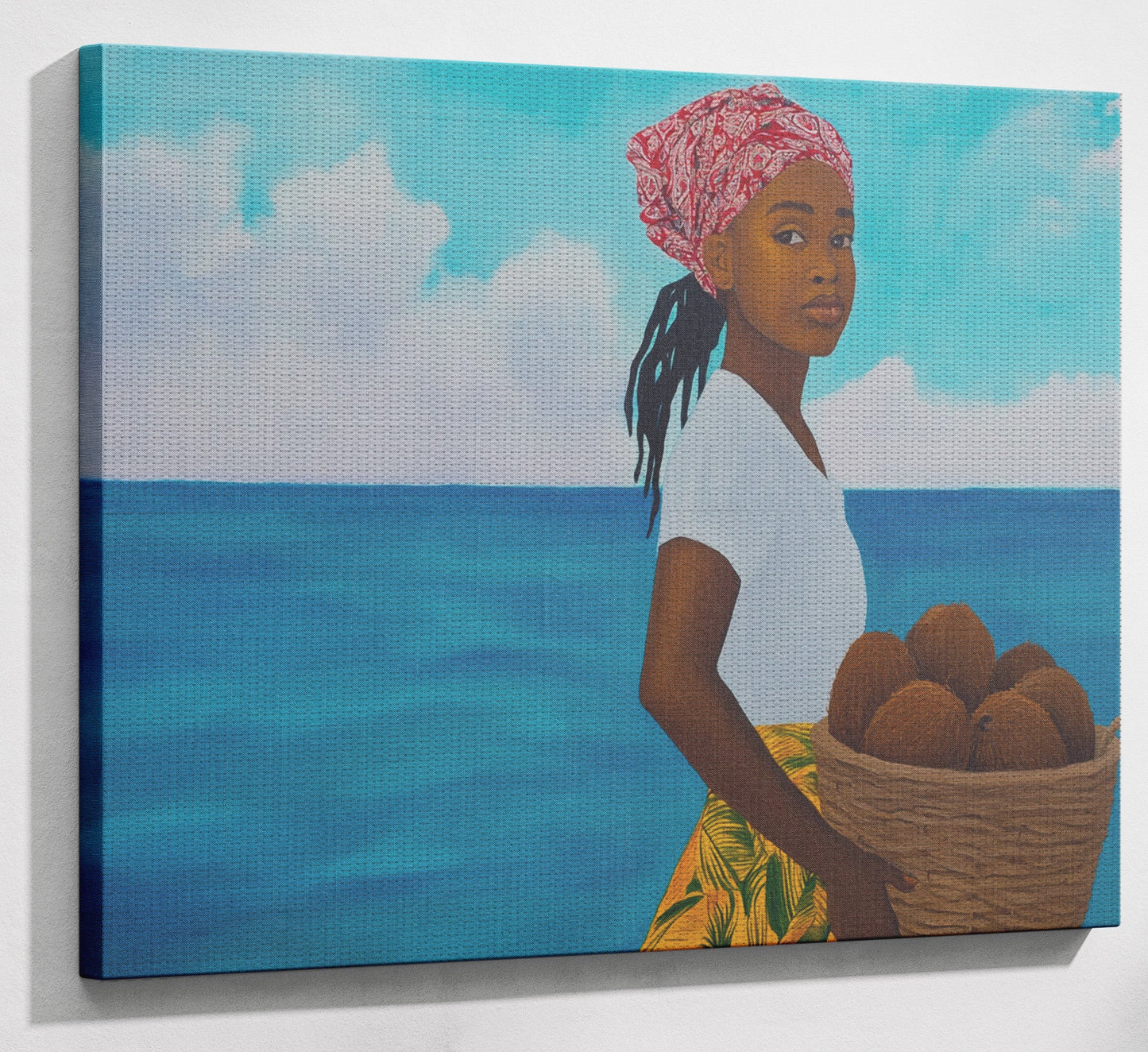 Black Girl Beach Portrait Black children wall art view 13