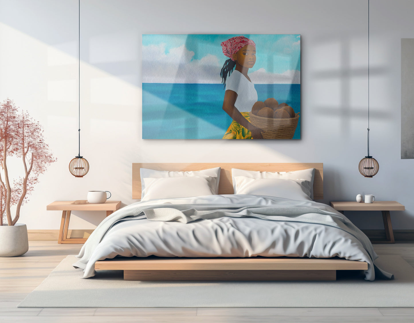 Black Girl Beach Portrait Black children wall art view 21