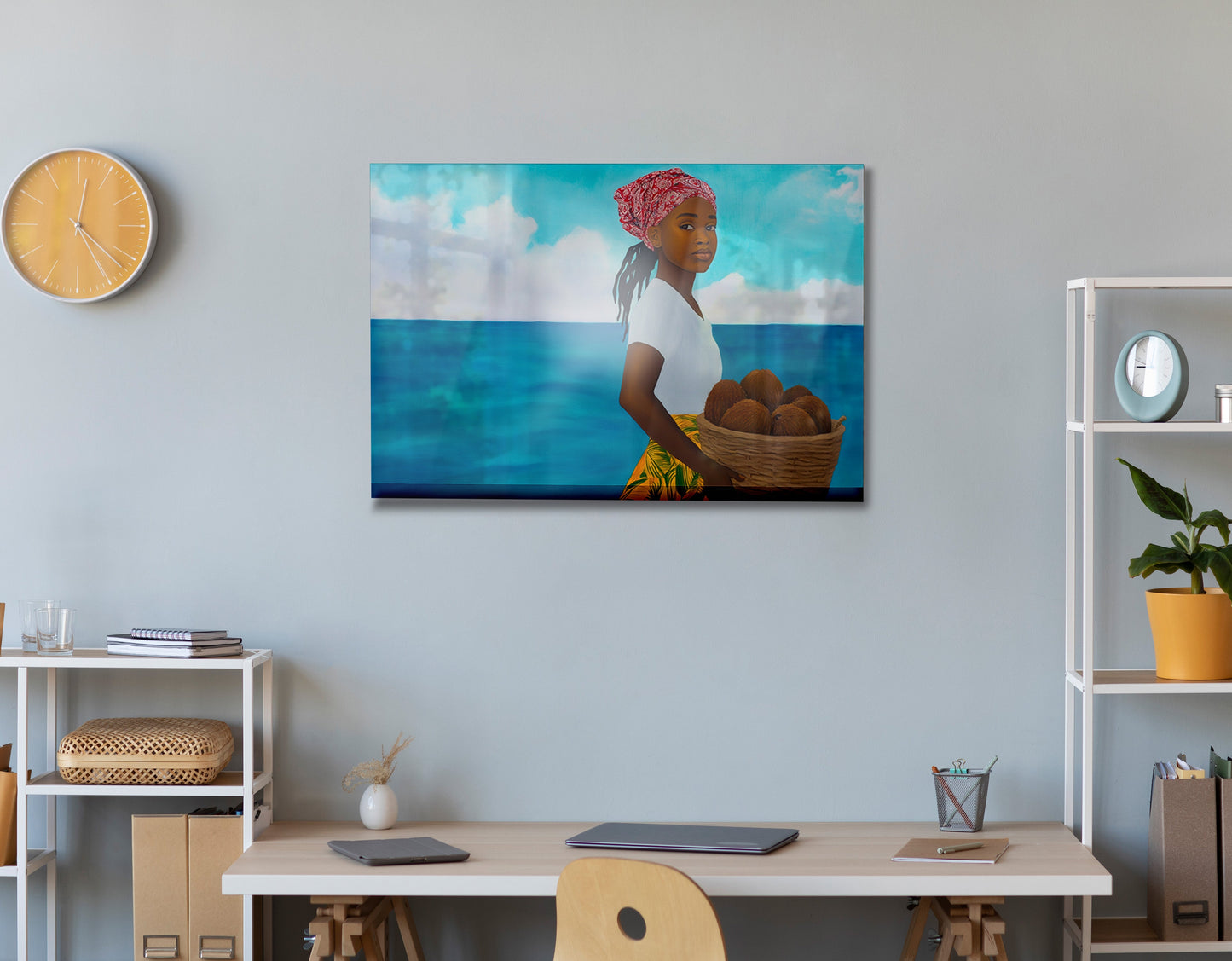 Black Girl Beach Portrait Black children wall art view 24