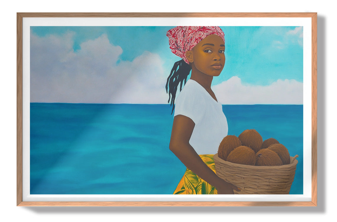 Black Girl Beach Portrait Black children wall art view 79