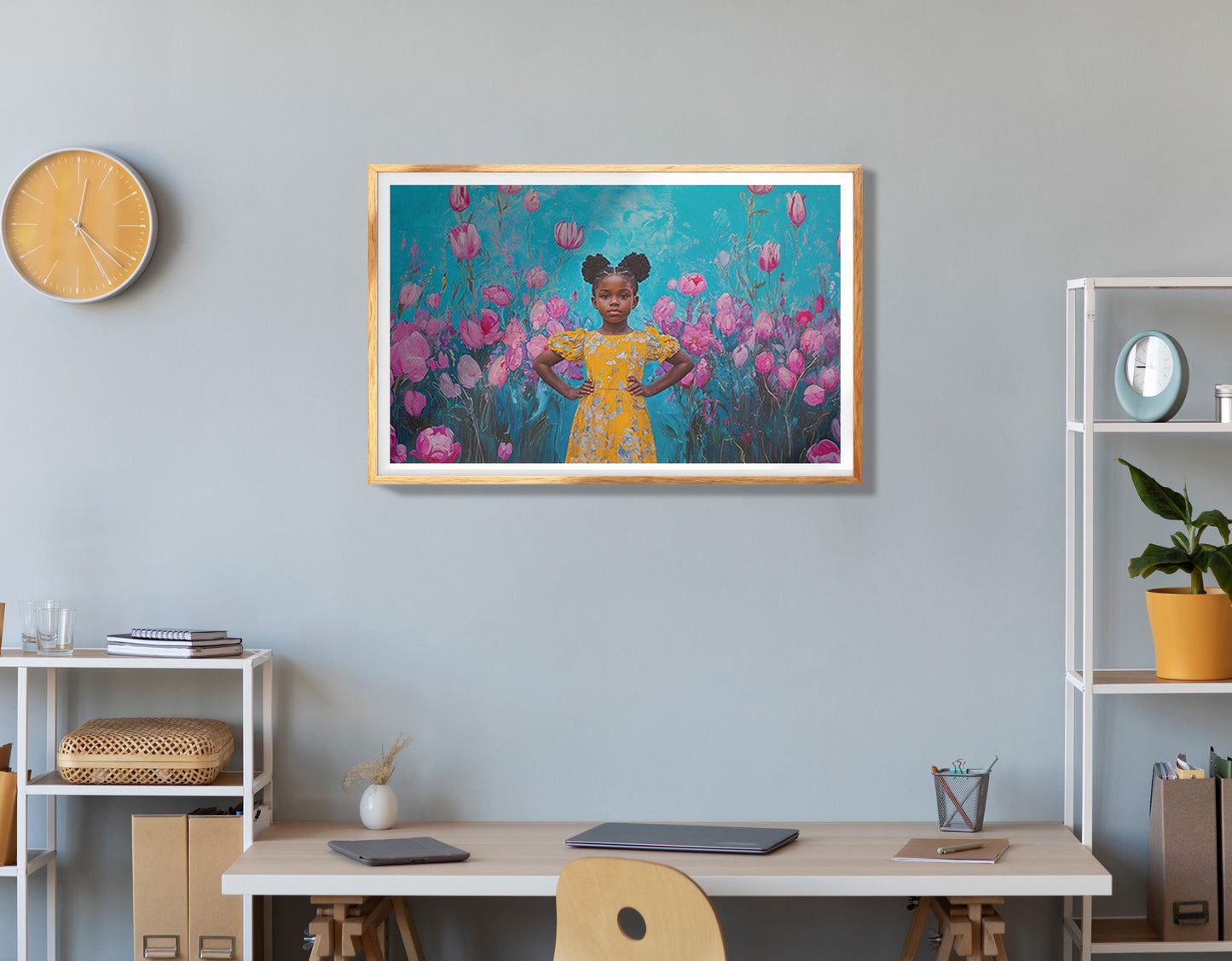 Black Girl Beach Portrait Black children wall art view 78