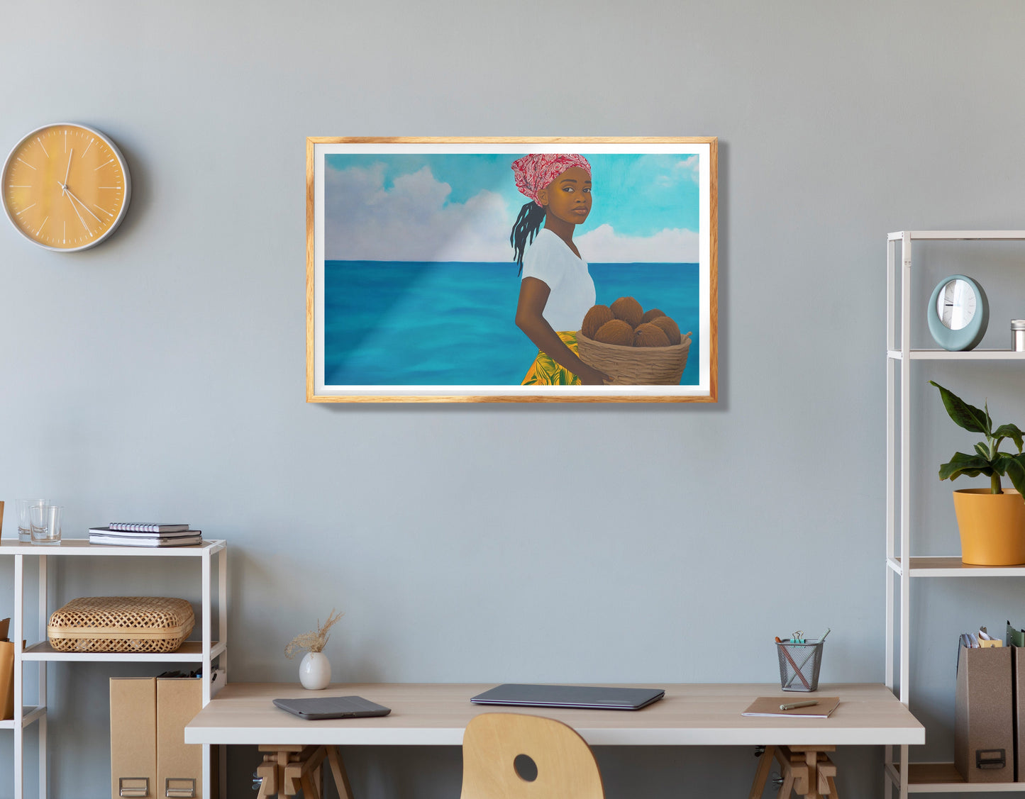 Black Girl Floral Dress Black children wall art view 78