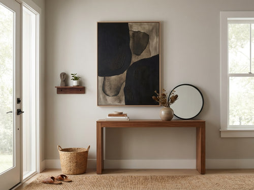 Black Abstract Wall Art for Modern Homes: Entryway