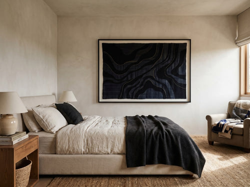 Black Abstract Wall Art for Modern Homes: Bedroom