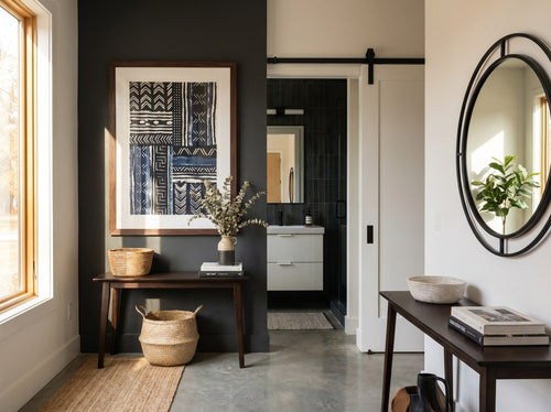 Black Bathroom Wall Art Ideas: Entryway