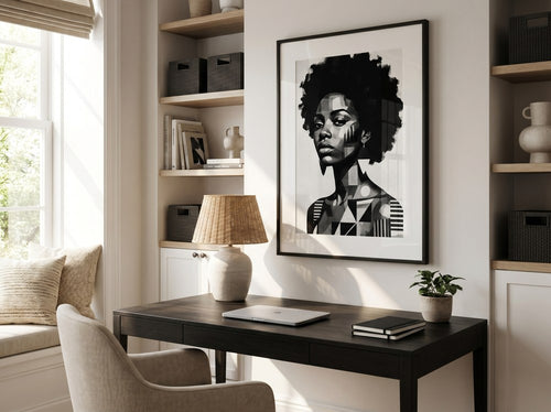 Black Bathroom Wall Art Ideas: Home office or creative corner