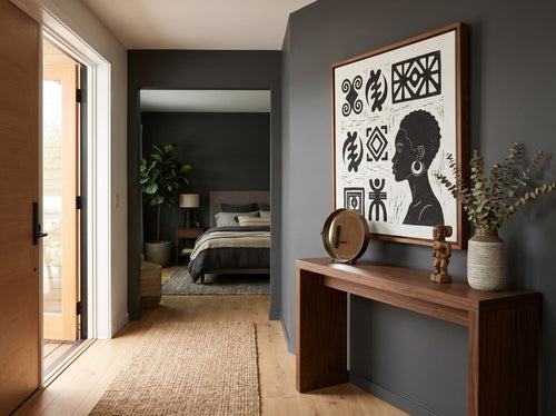 Black Bedroom Wall Art Ideas for Peace, Love, and Identity: Entryway