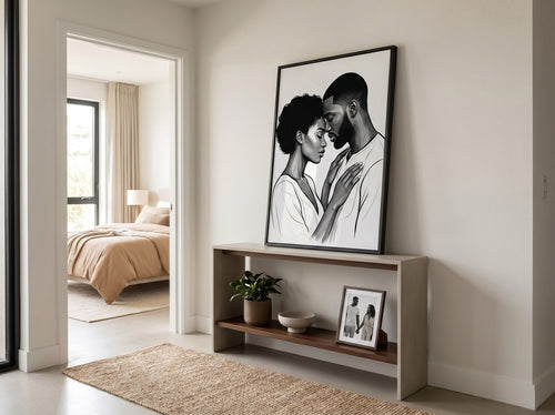 Black Couple Wall Art for Bedrooms: Entryway