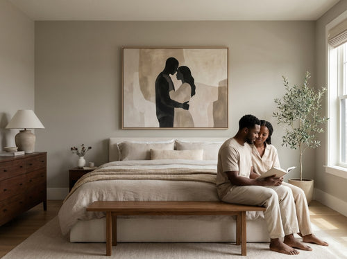 Black Couple Wall Art for Bedrooms: Bedroom