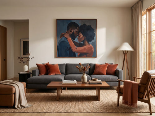 Black Couple Wall Art for Bedrooms: Living room