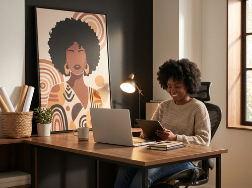 Black Kids Room Wall Art Ideas: Home office or creative corner