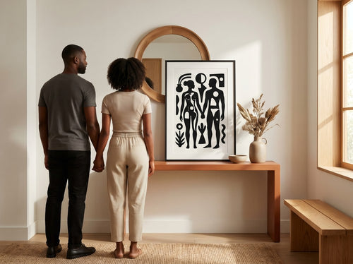 Black Love Wall Art for Bedrooms and Couples: Entryway