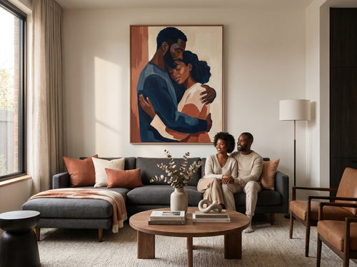 Black Love Wall Art for Bedrooms and Couples: Living room