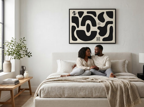 Black Love Wall Art for Couples: Bedroom