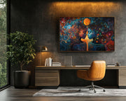 Vibrant abstract Black love wall art with bold romantic colors