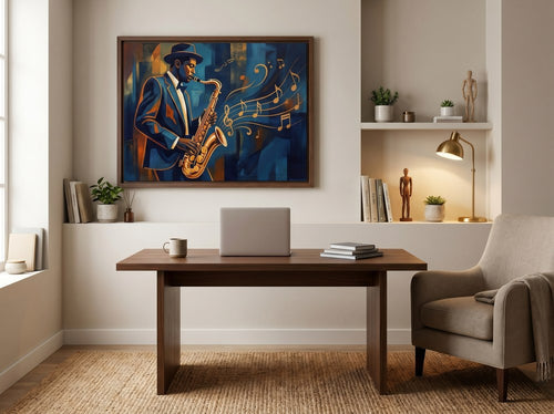 Black Music Wall Art for Entertainment Rooms: Home office or creative corner